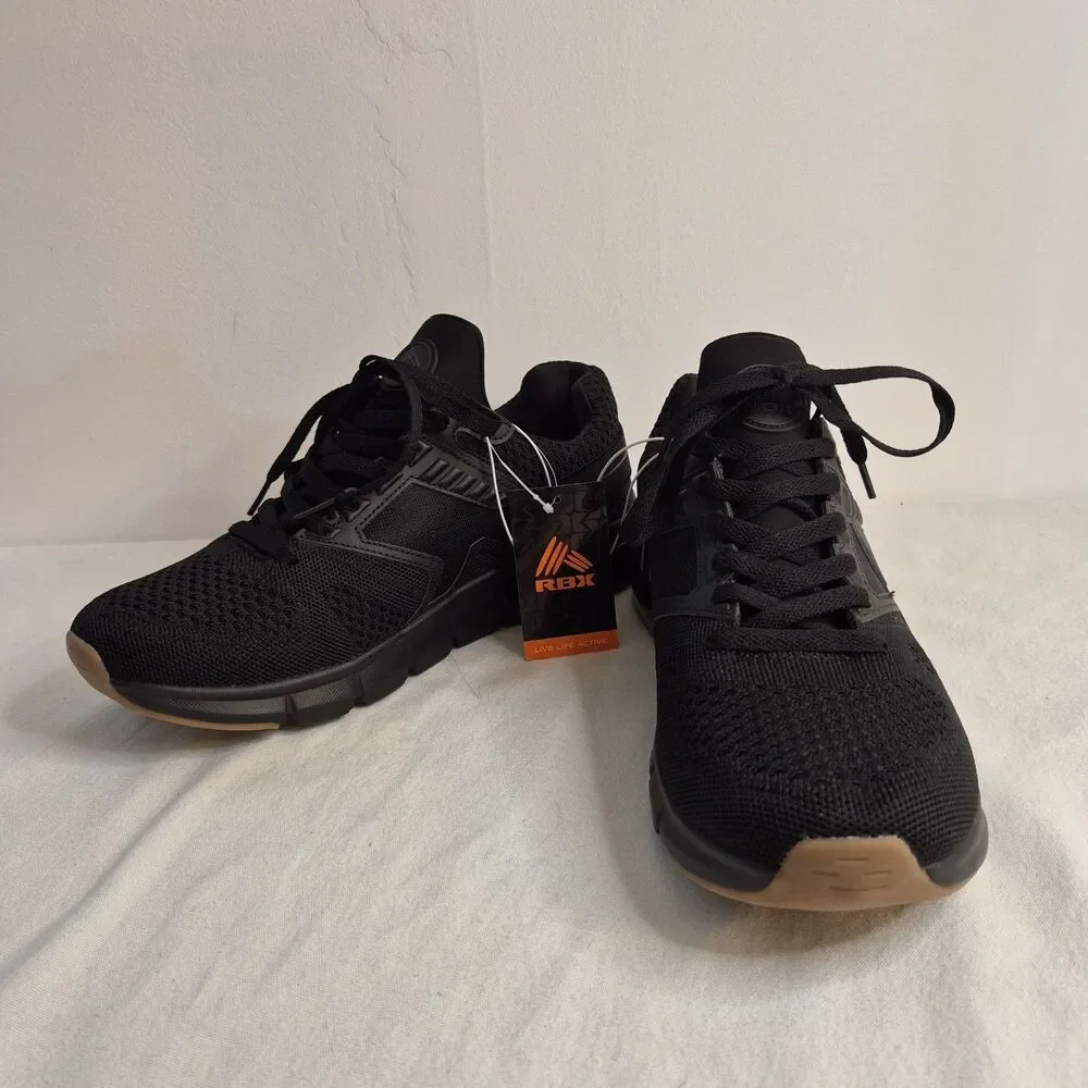 RBX Men's Ormon-K Athletic Sneakers Size 10.5 Black Knit Lightweight Breathable
